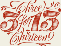 3 for 13